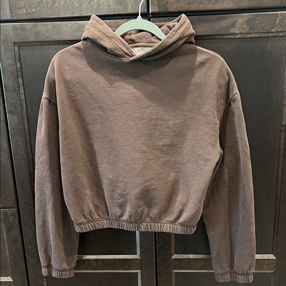 Harlow Chocolate Brown hoodie cropped style size XS